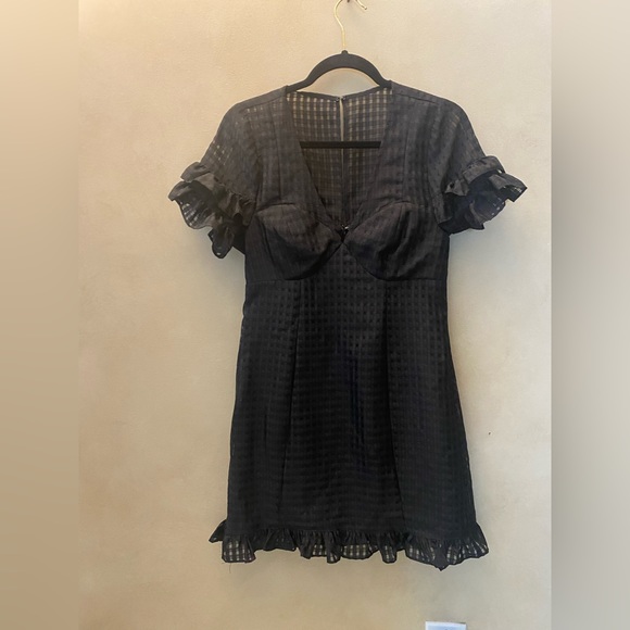 BCBGeneration Checkered Ruffle Dress mini Size Small - Picture 6 of 8